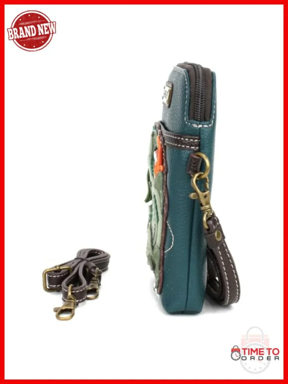PU Leather Canvas Crossbody Cell Phone Purse with Adjustable Strap